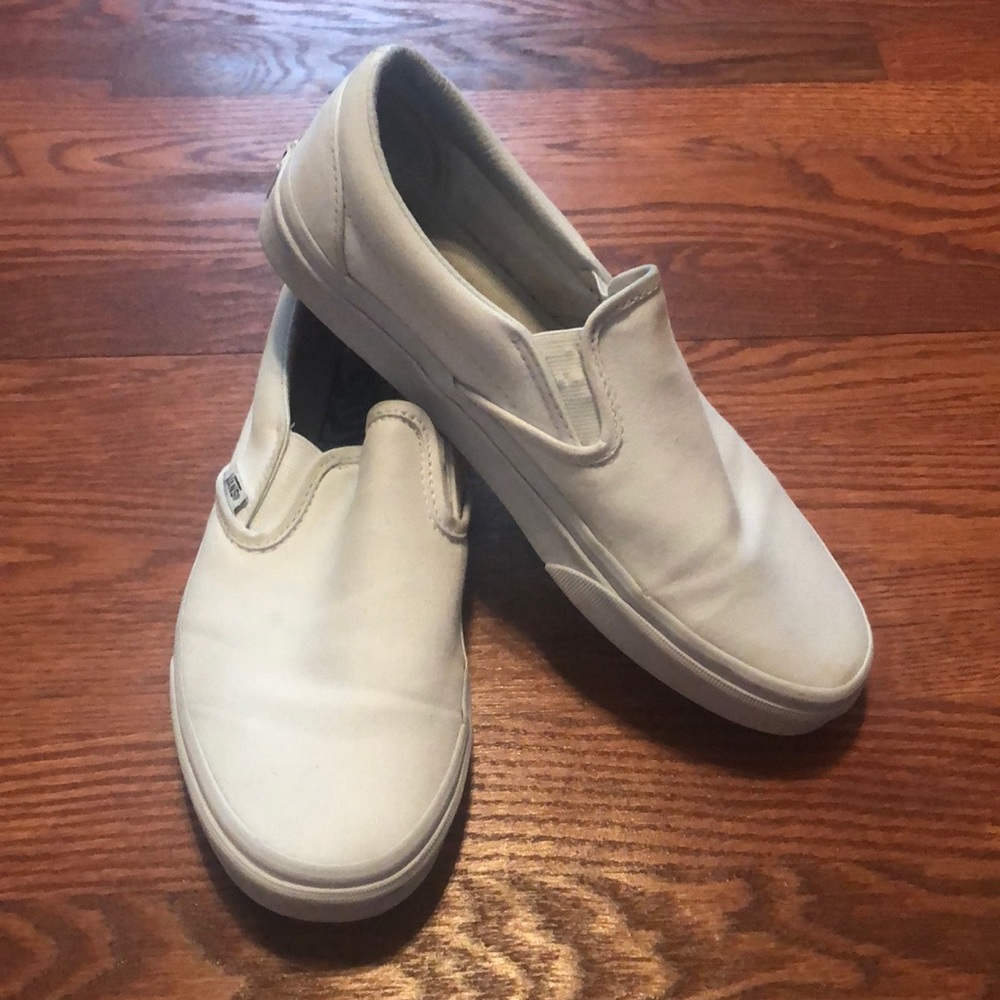 White slip-on vans